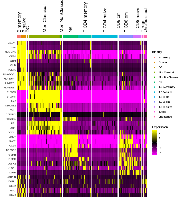 Immune marker genes - Cell states